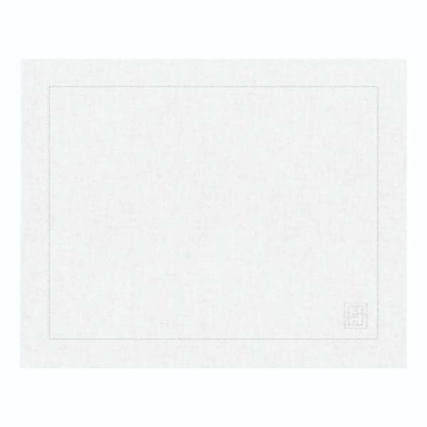 JOGO AMERICANO DE LINHO PURO BARRA LARGA PREMIUM BRANCO 50X39CM