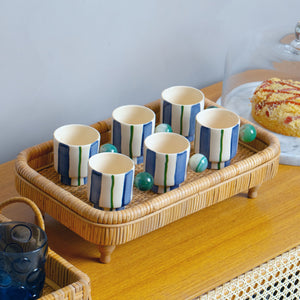 XÍCARA DE CERÂMICA ARTESANAL COM AGATA AZUL