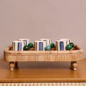 XÍCARA DE CERÂMICA ARTESANAL COM AGATA AZUL