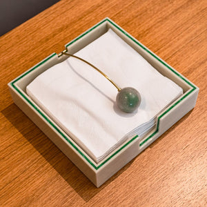 PORTA GUARDANAPO QUARTZO MARFIM 20X20CM