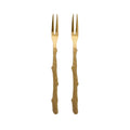 SET 2 GARFOS PARA APERITIVO TRONCO DOURADO
