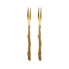 SET 2 GARFOS PARA APERITIVO TRONCO DOURADO