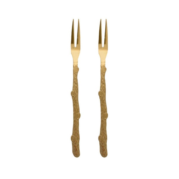 SET 2 GARFOS PARA APERITIVO TRONCO DOURADO