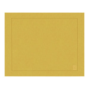 JOGO AMERICANO LINHO PURO BARRA LARGA PREMIUM AMARELO 50X39 CM