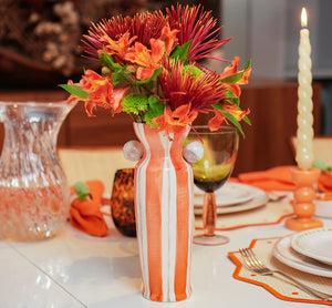 VASO CERÂMICA ARTESANAL AGATAS LARANJA