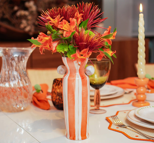 VASO CERÂMICA ARTESANAL AGATAS LARANJA