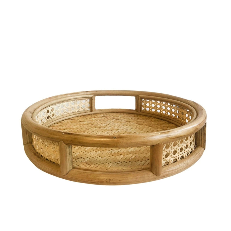 BANDEJA DE RATTAN COM PALHA INDIANA 40CM