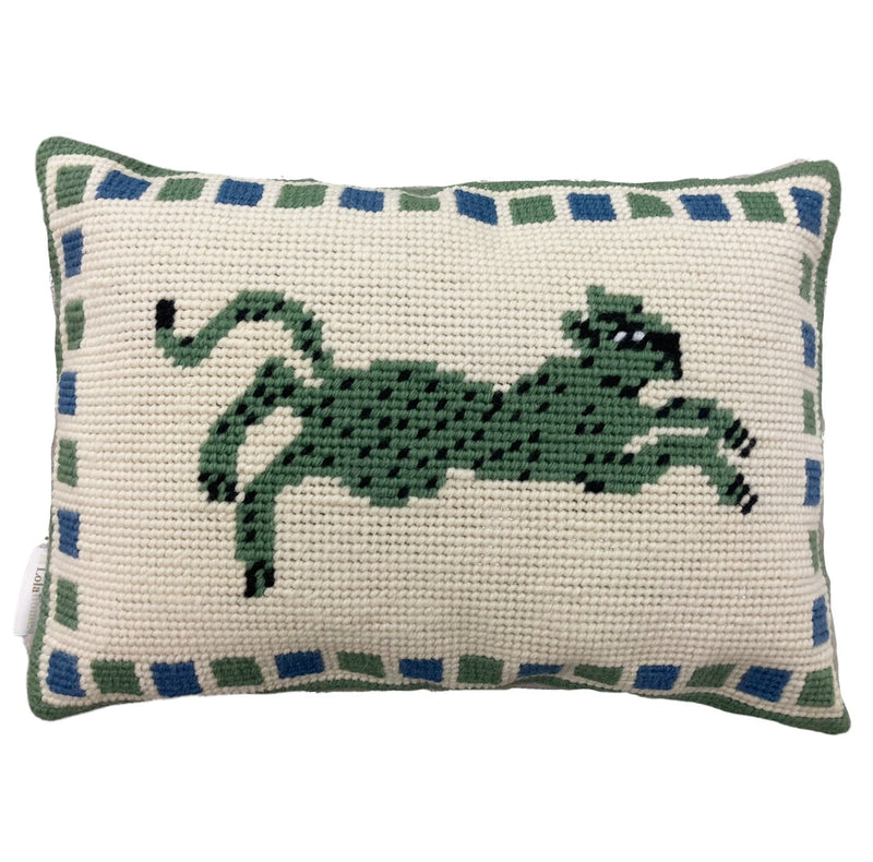 Capa de Almofada de Tapeçaria Chess Leopardo Verde 50x35cm