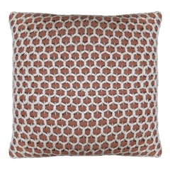 CAPA DE ALMOFADA TRICOT MANUAL COLMEIA TERRACOTA 50X50CM
