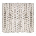 CAPA DE ALMOFADA TRICOT MANUAL TRANÇA  NATURAL 50X50CM