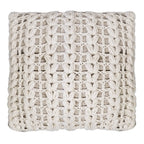 CAPA DE ALMOFADA TRICOT MANUAL TRANÇA  NATURAL 50X50CM