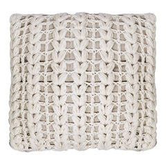 CAPA DE ALMOFADA TRICOT MANUAL TRANÇA  NATURAL 50X50CM