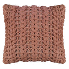 CAPA DE ALMOFADA TRICOT MANUAL TRANÇA TERRACOTA 50X50CM
