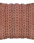 CAPA DE ALMOFADA TRICOT MANUAL TRANÇA TERRACOTA 50X50 CM