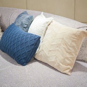 CAPA DE ALMOFADA TRICOT PLUS GOTAS RETANGULAR AZUL 60X40 CM