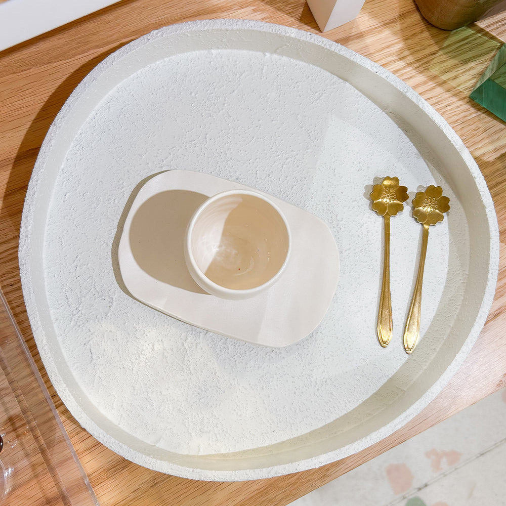 XÍCARA CERÂMICA ARTESANAL MINIMAL COM PIRES 180ML
