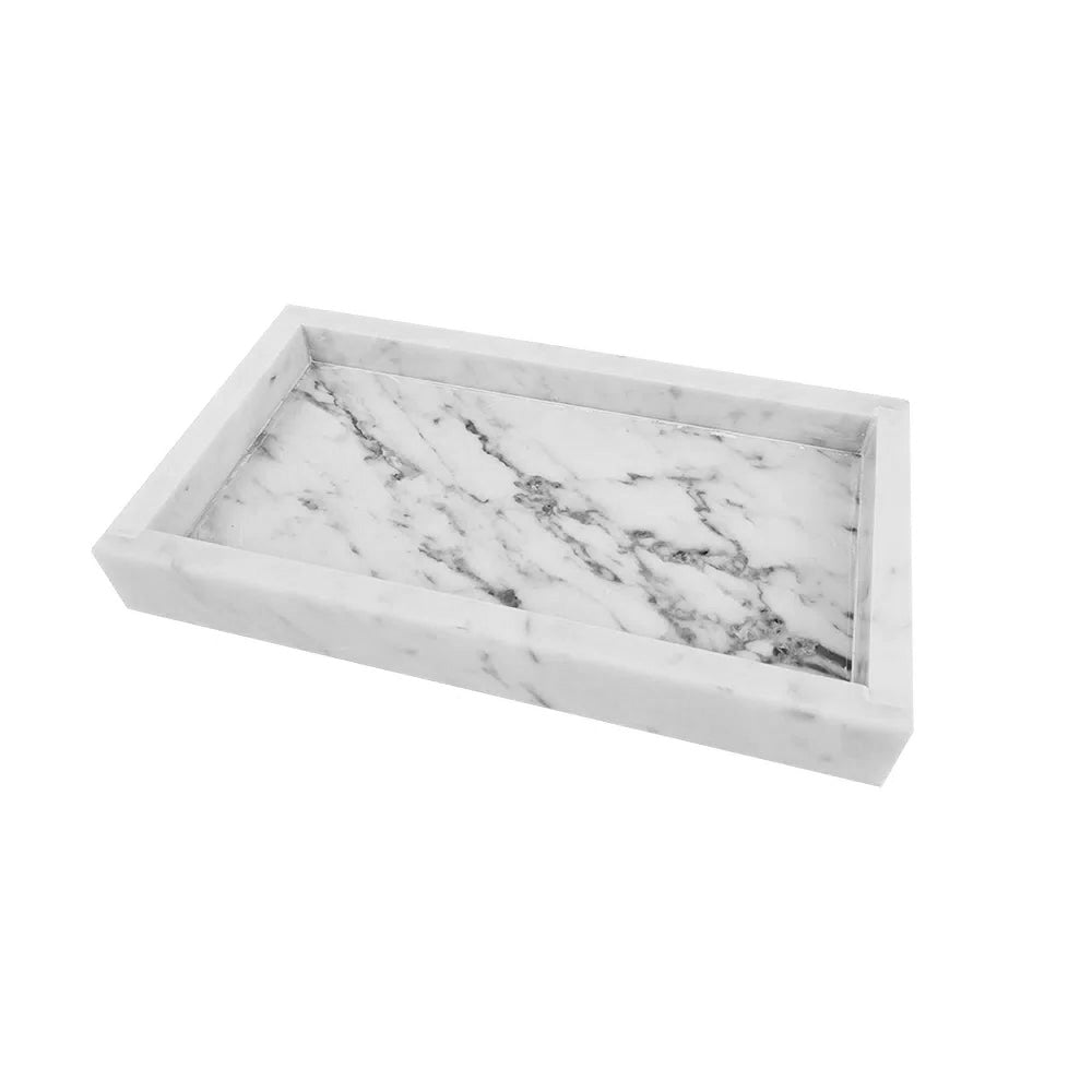 BANDEJA MÁRMORE BRANCO CLEAN 11X20CM