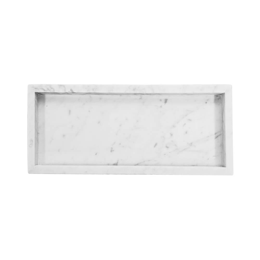 BANDEJA MÁRMORE BRANCA CLEAN  11X27CM
