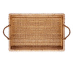BANDEJA EM MADEIRA E FIBRA RATTAN COUNTRY G 54X38 CM