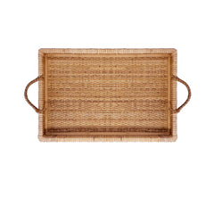 BANDEJAS EM MADEIRA E FIBRA RATTAN COUNTRY M 47X32CM
