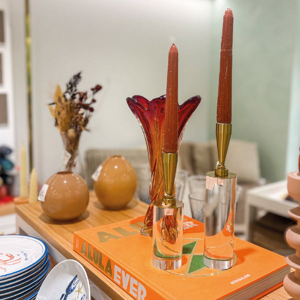 VASO DE VIDRO GOTA BEGE 14CM