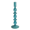 CASTIÇAL DE VIDRO JOY AZUL TURQUESA  9 X 26,5(H) CM