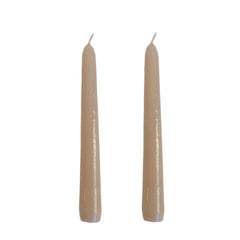 VELAS PARA CASTIÇAL CÔNICA BEGE  18 CM - 02 UNIDADES