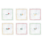 SET GUARDANAPO DE COQUETEL DE LINHO NATAL 6 UN