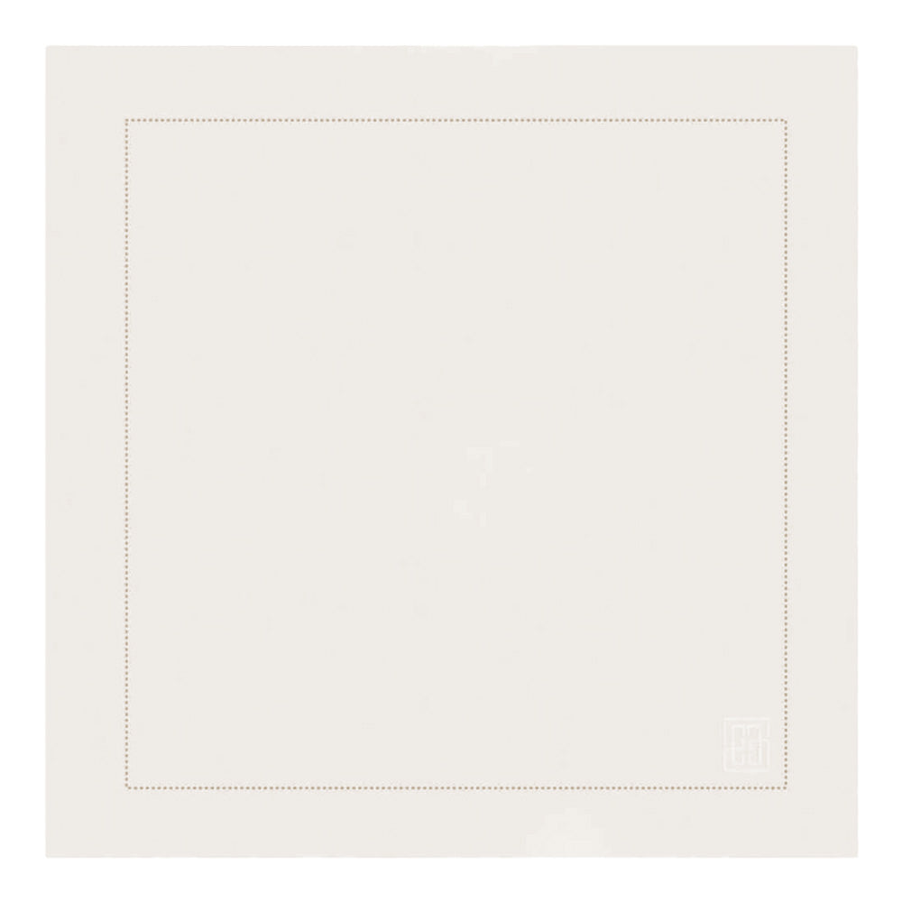 GUARDANAPO DE LINHO PURO BARRA LARGA PREMIUM OFF WHITE 55X55 CM