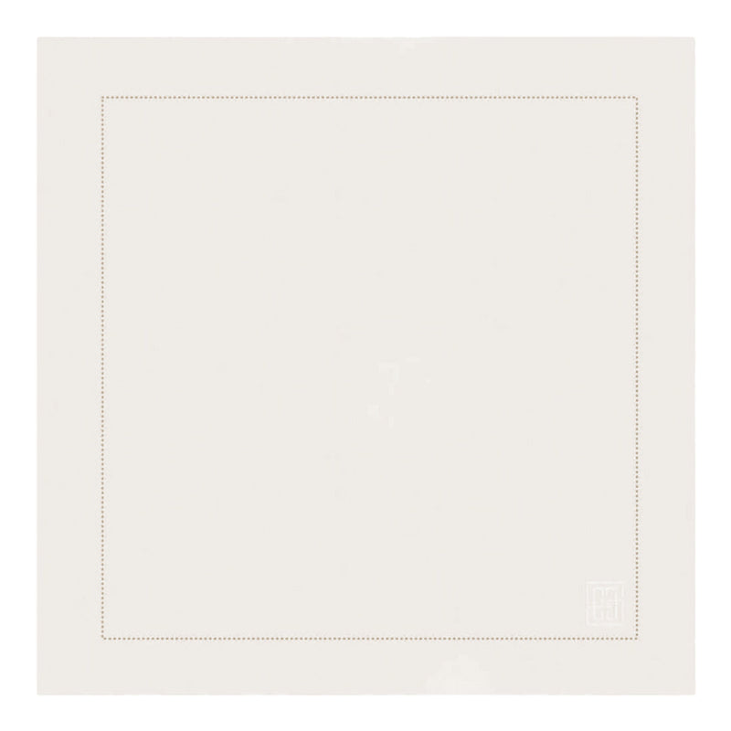GUARDANAPO DE LINHO PURO BARRA LARGA PREMIUM OFF WHITE 55X55 CM