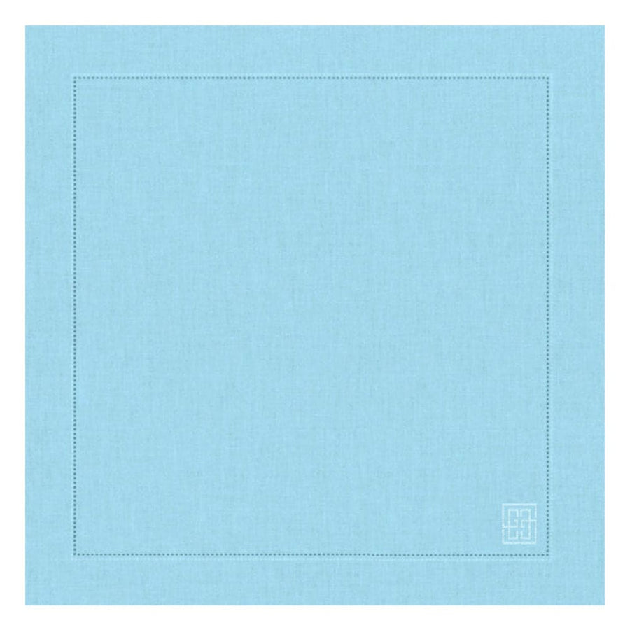 GUARDANAPO DE LINHO VISCO BARRA LARGA PREMIUM AZUL 55X55 CM