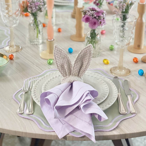 JOGO AMERICANO EASY CLEAN ONDAS REDONDO VERDE MENTA  43 CM - LILÁS