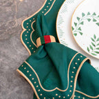 GUARDANAPO LINHO PURO ÁRVORE DE NATAL VERDE