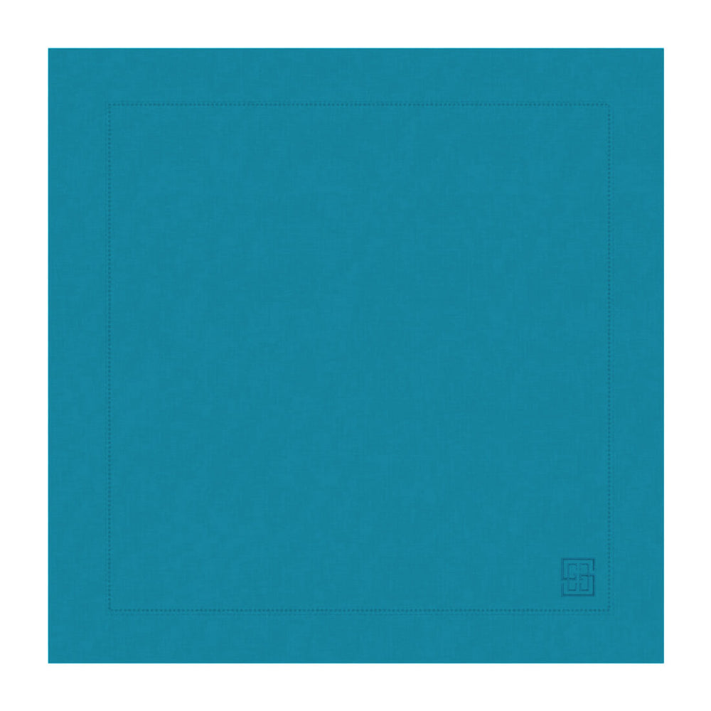 GUARDANAPO DE LINHO PURO BARRA LARGA PREMIUM AZUL PETRÓLEO