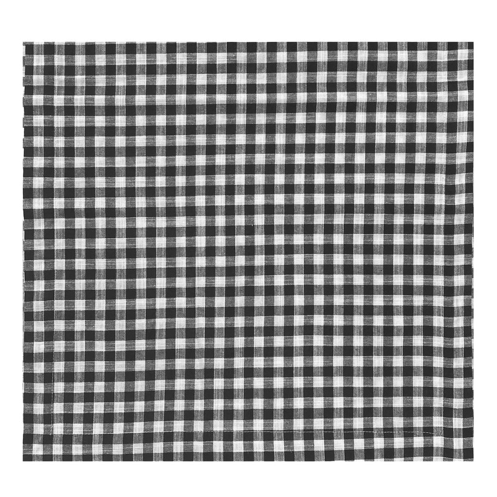 GUARDANAPO VICHY DE ALGODÃO PRETO 50X50CM