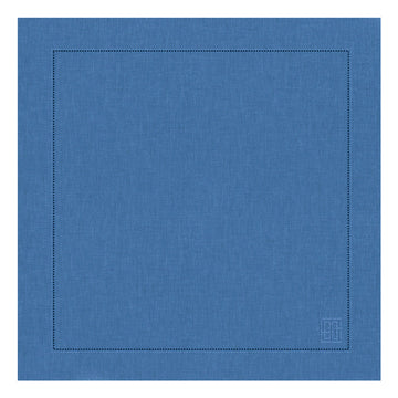 GUARDANAPO DE LINHO PURO BARRA LARGA PREMIUM AZUL 55X55CM