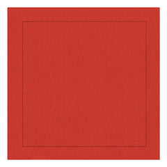 GUARDANAPO DE LINHO PURO BARRA LARGA PREMIUM VERMELHO 53,5X53,5CM
