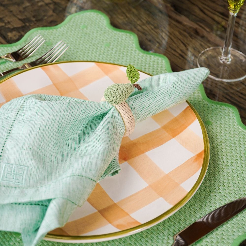 GUARDANAPO SUMMER COM PONTO AJOUR VERDE