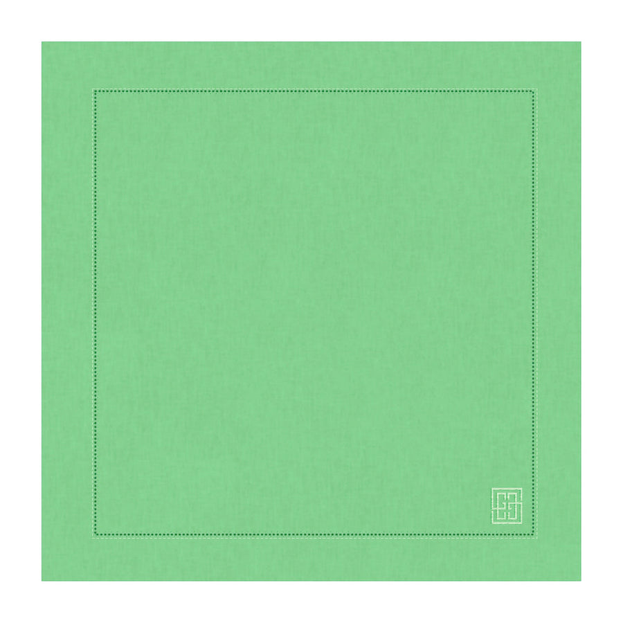 GUARDANAPO DE LINHO VISCO BARRA LARGA PREMIUM VERDE 55X55CM