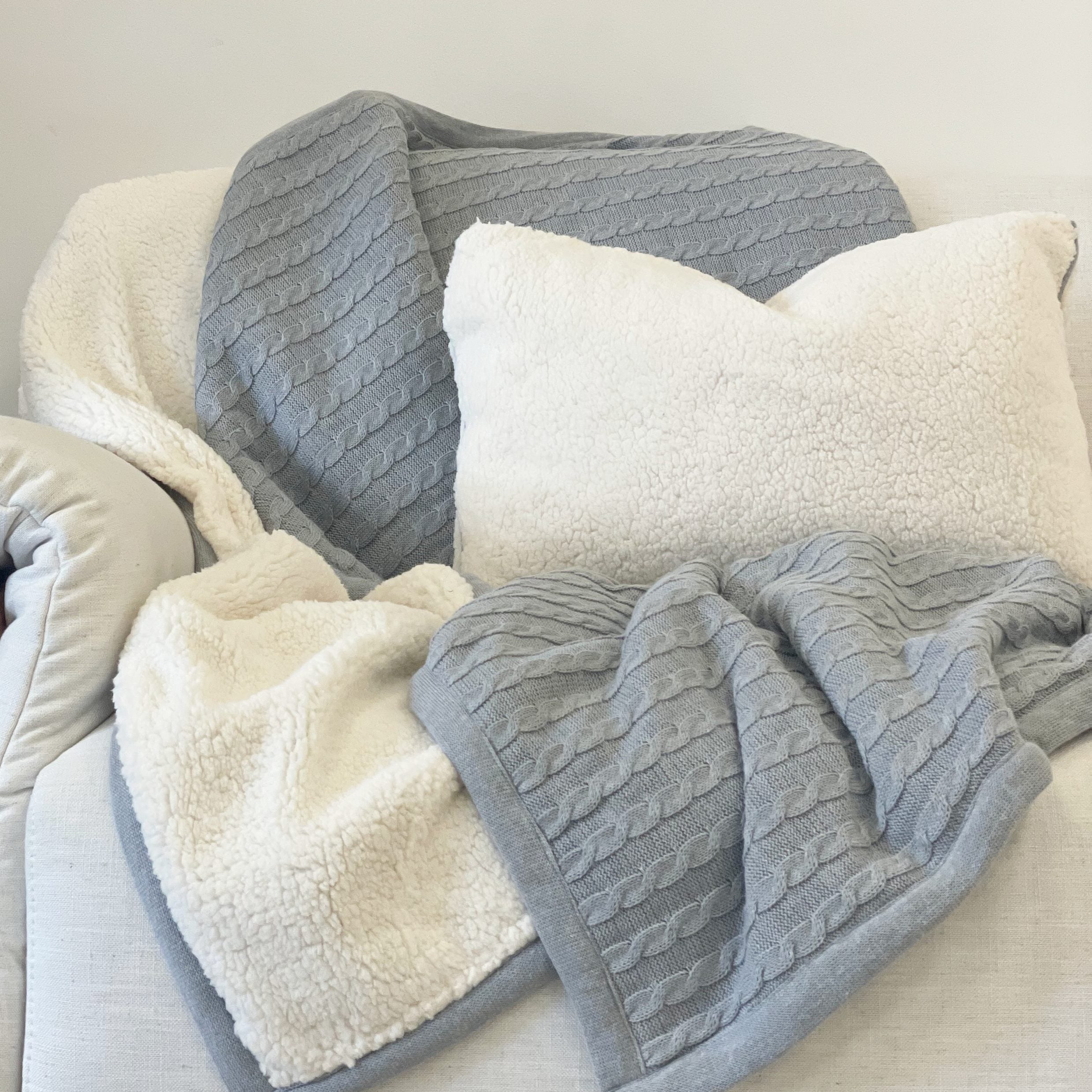 CAPA DE ALMOFADA COZY DE PELE ECOLÓGICA BEGE 50X35