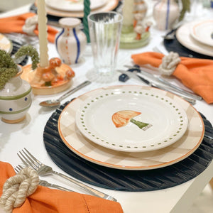 SOUSPLAT DE BAMBU NATURAL AZUL 35 CM