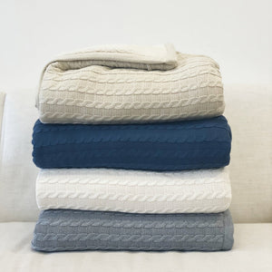 MANTA DE TRICOT COZY BEGE 130X175 CM