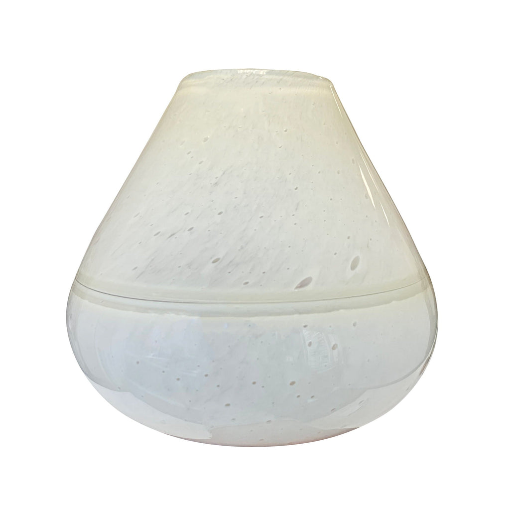 VASO DE VIDRO LEITOSO G 22CM