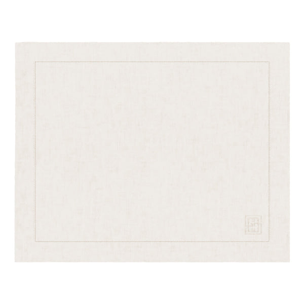 JOGO AMERICANO DE LINHO PURO BARRA LARGA PREMIUM OFF WHITE 50X39 CM