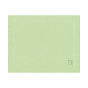 JOGO AMERICANO DE LINHO PURO BARRA LARGA PREMIUM VERDE GUACAMOLE 40CM