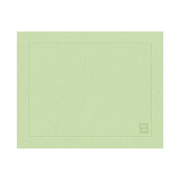 JOGO AMERICANO DE LINHO PURO BARRA LARGA PREMIUM VERDE GUACAMOLE 40CM