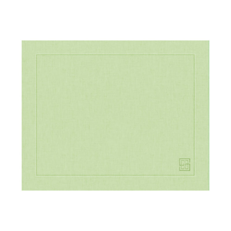 JOGO AMERICANO DE LINHO PURO BARRA LARGA PREMIUM VERDE GUACAMOLE 40CM