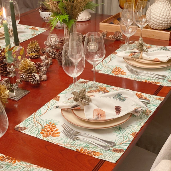 GUARDANAPO DE LINHO NATAL PINHA 50 X 50 CM