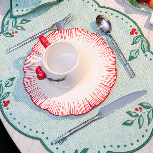 SET 5 TALHERES BAMBU PRATEADO