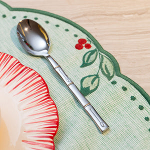 SET 5 TALHERES BAMBU PRATEADO